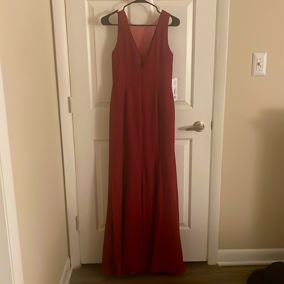 Azazie Buffy Bridesmaid Dress- Burgundy, A6 - Picture 2 of 4